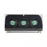 Black Wooden Rolex Box Watch Winder Box for 3 Watches