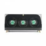 Black Wooden Rolex Box Watch Winder Box for 3 Watches