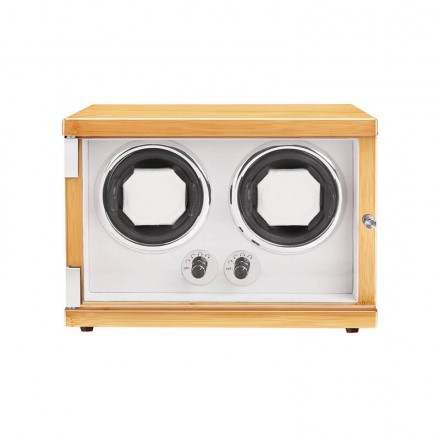Wooden Double Automatic Watch Winding Machine - Burlywood