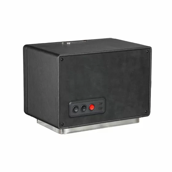 Black Leather Watch Case with 4 Automatic Winder - back view