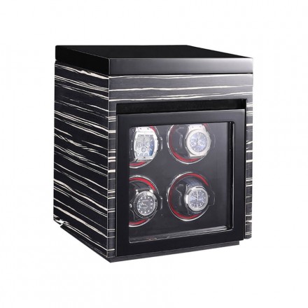 Remontoir de montre vertical 4 fentes Boîte de remontage de montre automatique 4 Montres Boîtier Écran tactile Télécommande Vue d'ensemble