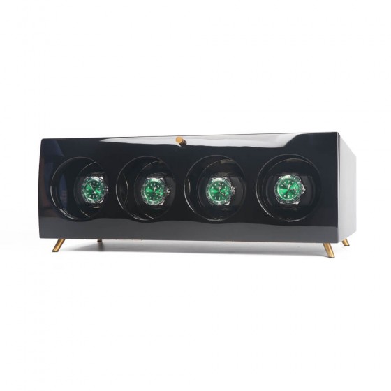 Seitenansicht von Uhrenbeweger 4 Uhren Holz – Watch Winder Box für Automatikuhren kaufen