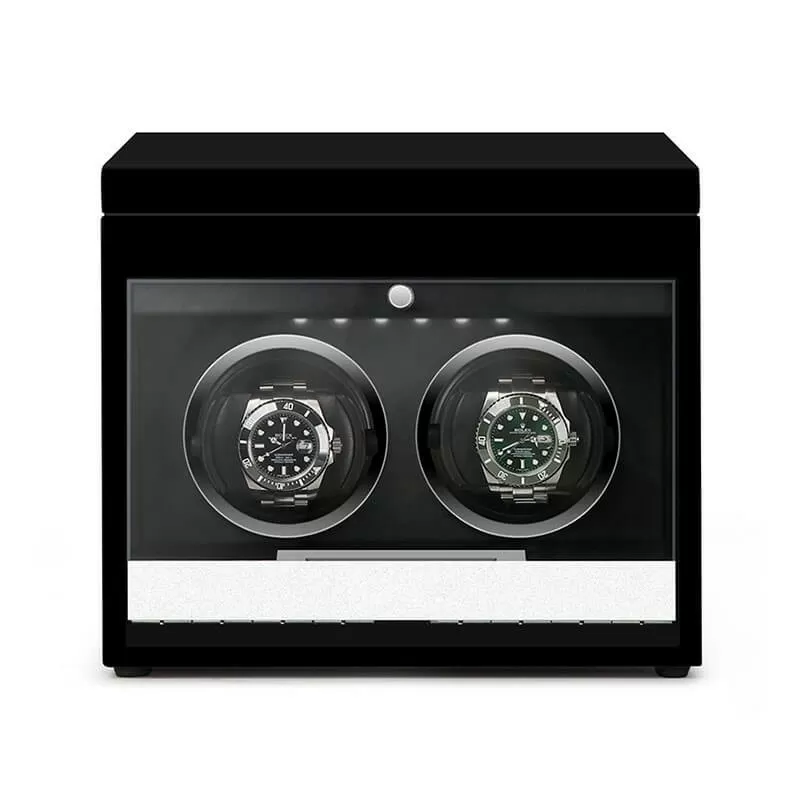 2 Watch Winder in Black with Extra Storage Area