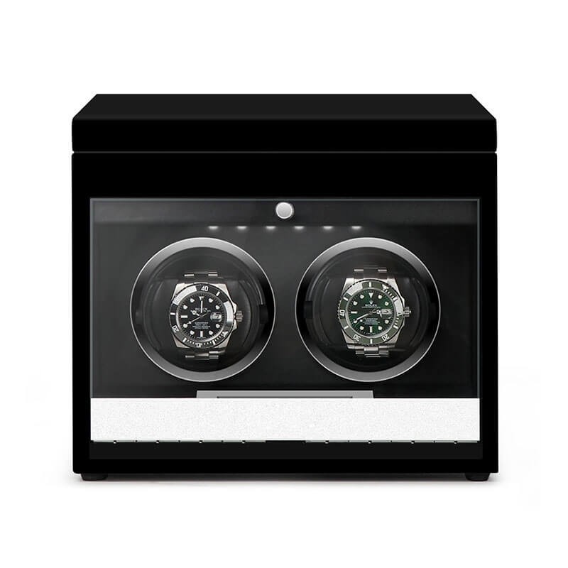 2 Watch Winder in Black with Extra Storage Area