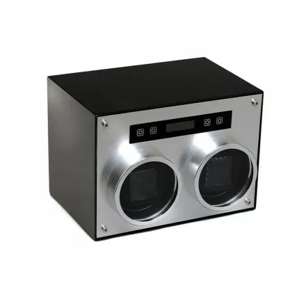 Devanadera de reloj de metal doble con tapa - Fibra de carbono