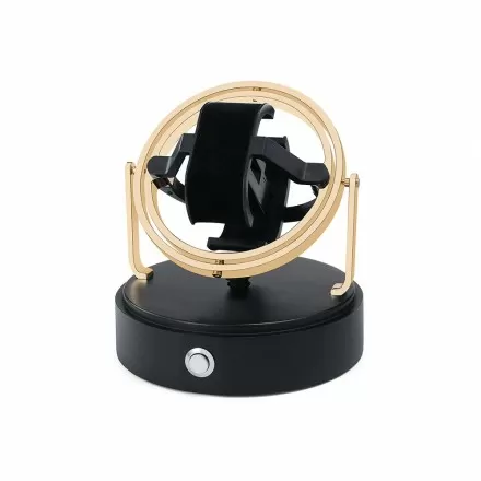 Rolex Day-Date yellow gold mounted inside Roroos Perseus gold planet orbit watch winder Overview