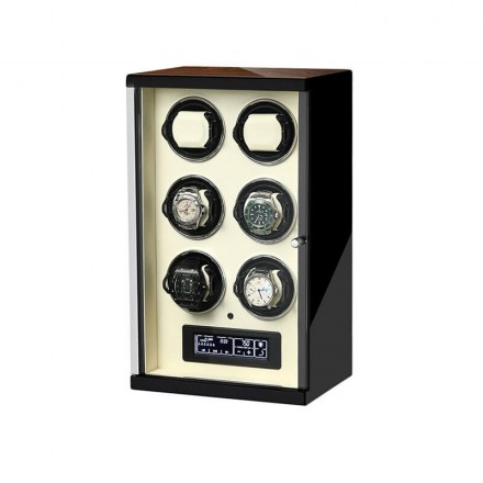 Remontoir de montre à commande tactile pour montres automatiques à 6 fentes - Intérieur beige Vue d'ensemble