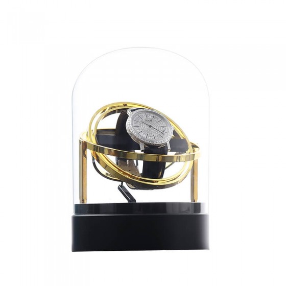 Gold orbital watch winder spinning on 3 axes – silent motor automatic winder Australia