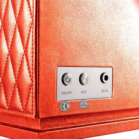 Exquisito enrollador automático de reloj de 8 ranuras en cuero naranja intenso