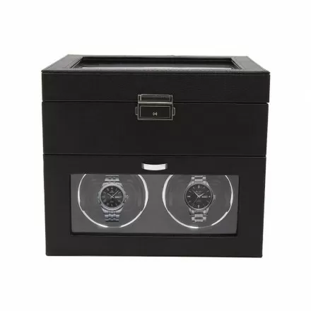 Roroos watch winder and storage box closed exterior view with lock