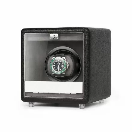 Roroos classic leather single automatic watch winder in premium leatherette finish with glass window Overview