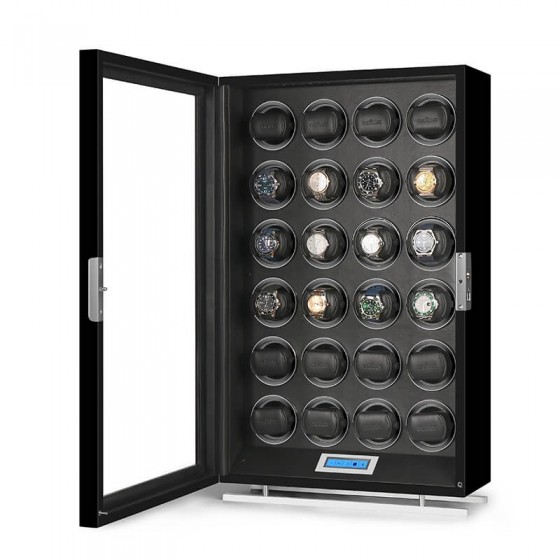 Professional 24-watch automatic winder cabinet opened