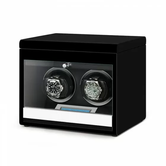 2 Watch Winder in Black with Extra Storage Area