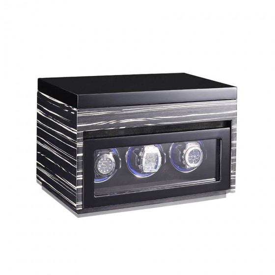 Triple Watch Winder with 6 Extra Storage