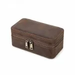 Handmade Leather Travel Jewellery & Watch Box — 3-Slot Organisation for the Modern Collector