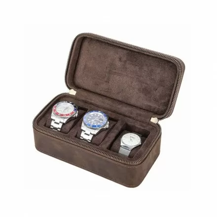Handmade Leather Travel Jewellery & Watch Box — 3-Slot Organisation for the Modern Collector Overview