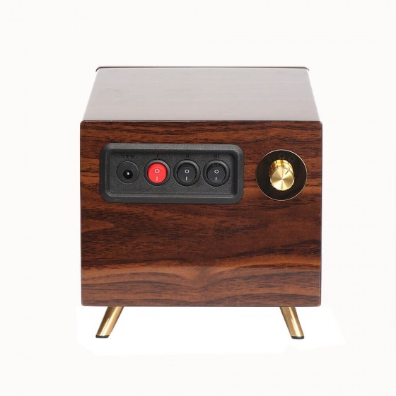 Back view of Roroos single watch winder for Rolex in solid ebony wood