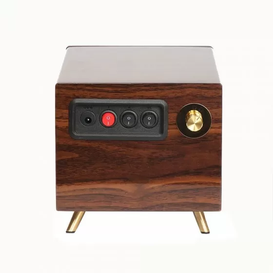 Back view of Roroos single watch winder for Rolex in solid ebony wood