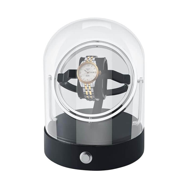 Silver gyroscopic orbital watch winder — Astronomy series single automatic watch winder front view