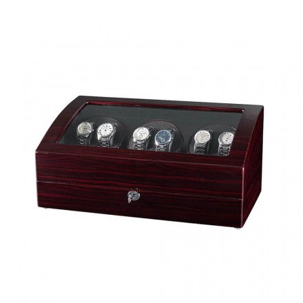 Ebony Six Pieces Watch Winder With Black Interior