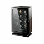 Dark Warrior 12 Slots Intelligent Watch Winder in Striped Ebony Wood
