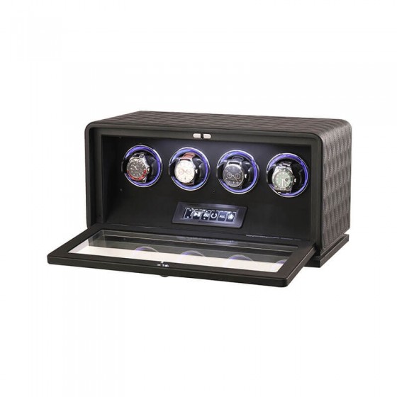 Luxury automatic watch winder for 4 watches with control panel
