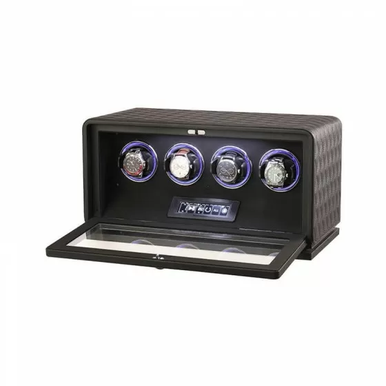 Luxury automatic watch winder for 4 watches with control panel