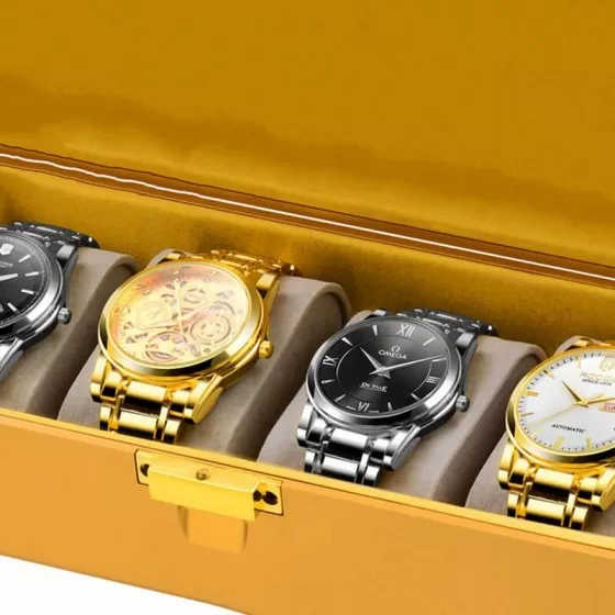 Luxury Metal Watch Box with 4 Slots
