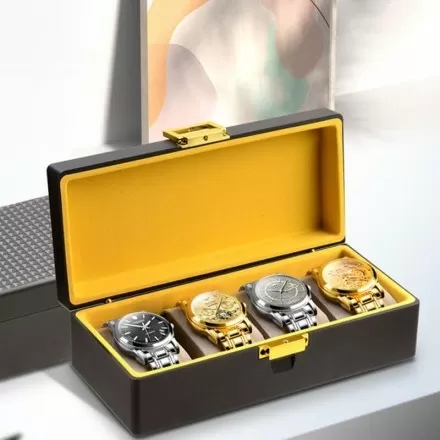 Luxury Metal Watch Box with 4 Slots Overview