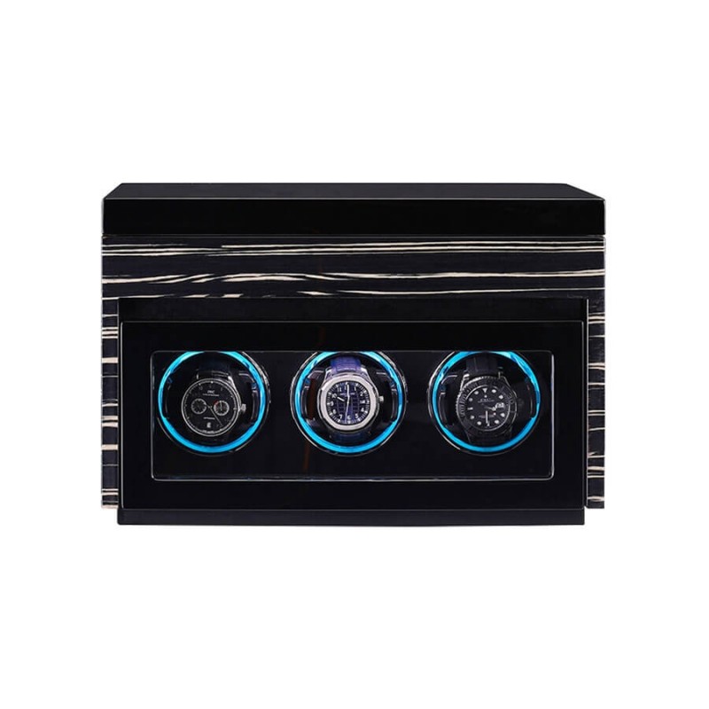 Triple Watch Winder with 6 Extra Storage