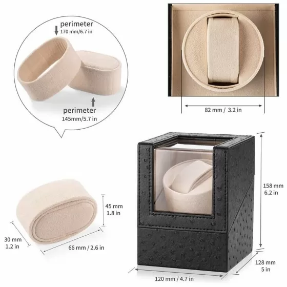Automatic Single Watch Winder Black Leather