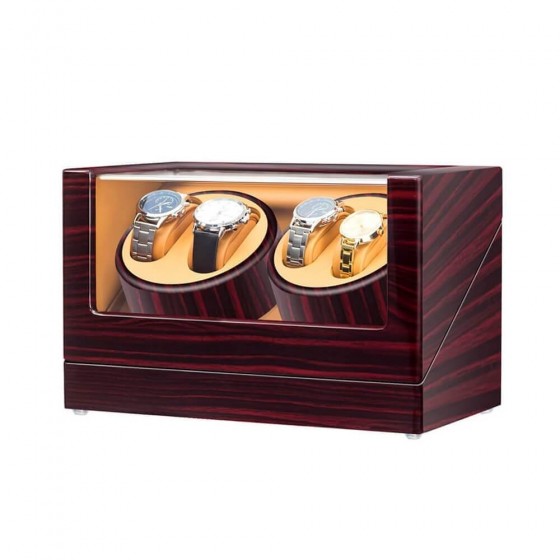 Ebony Four Watch Winder With Almond interior