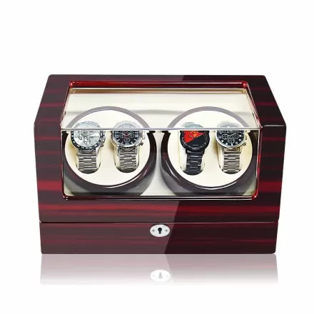 Remontoir de montre en bois pour chambre de luxe avec moteur silencieux - Ébène