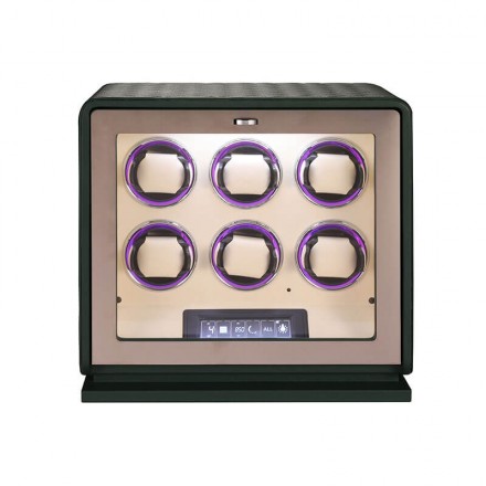 Rolex 6-Watch Winder - Forest Green Leather
