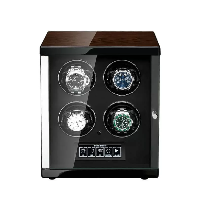 Remontoir automatique 4 montres ROROOS avec serrure à empreinte digitale – vue avant