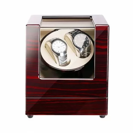 Ebony wood double watch winder with 4 rotation modes and quiet motor – Roroos