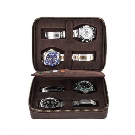 4 Slots Travel Portable Watch Box Organizer Overview