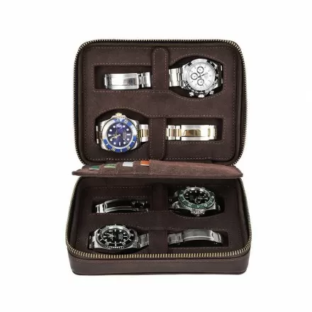 4 Slots Travel Portable Watch Box Organizer Overview