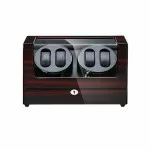 Wooden 4 Watch Winder Box for rolex - Ebony