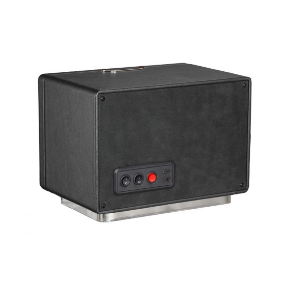 Black Leather Watch Case with 4 Automatic Winder - back view
