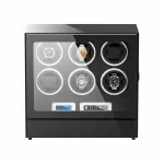 Automatic 6 Watch Winder Box With Lcd Touch Screen in Black Interior | To one's surprise gift