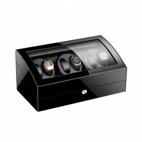 Remontoir de montre automatique noir six avec 7 espaces de stockage supplémentaires