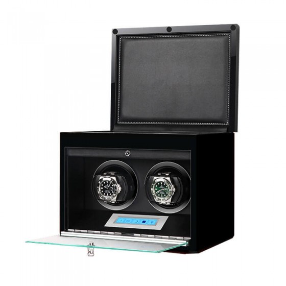 2 Watch Winder in Black with Extra Storage Area