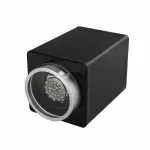 Single Watch Winder in Black PU Leather with Aluminium Window