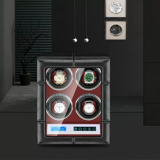 Remontoir de montre automatique quadruples Rolex avec écran tactile LED à l'intérieur rouge
