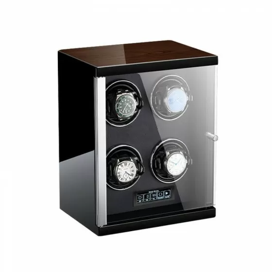 Remontoir 4 montres ROROOS – intérieur noir et éclairage LED multicolore