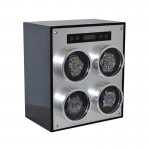 Quad Metal Watch Winder with Cover - Carbon Fiber