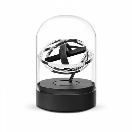 Roroos silver orbital watch winder angled view — planet-orbit inspired single automatic watch winder