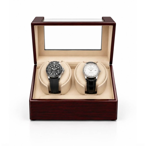 Roroos front view with the lid open and two watch pillows