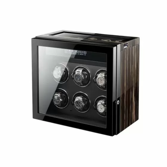 Side of Dark Warrior 6-watch winder with extra storage